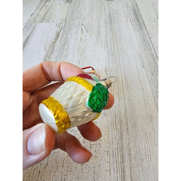 Vintage glass mercury basket fruit flour ornament West Germany set - Picture 11 of 14